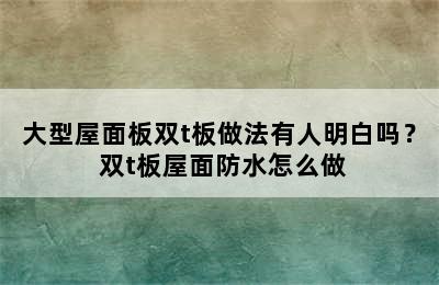 大型屋面板双t板做法有人明白吗？ 双t板屋面防水怎么做